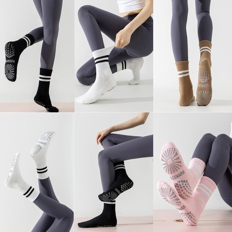 ULEEMARK Store Womens Pilates Non slip Yoga Socks Dance Gym Exercise Ankle Socks - Image 5